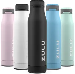 24-Oz ZULU Ace Vacuum Insulated Stainless Steel Water Bottle with Chug Spout (Black)