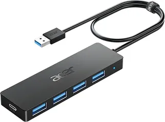 Acer USB Hub, Multiple 4 Ports USBA Splitter for Laptop with Type-C Power (Prime Members)