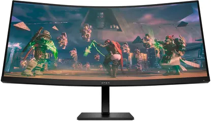 HP OMEN - 34" VA LED Curved QHD 165Hz FreeSync Gaming Monitor with HDR (DisplayPort, HDMI, Audio Jack) - Black