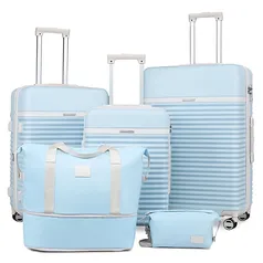 Joyway - 5 Luggage Sets ABS Hardside Spinner Luggage