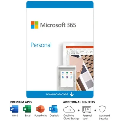 15-Month Microsoft 365 Personal Subscription + Editing Software (Download)