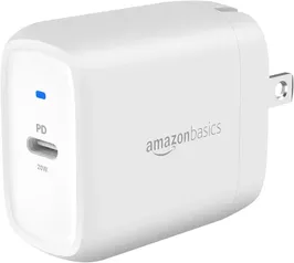 Amazon Basics 20W One-Port USB-C Wall Charger with Power Delivery PD for Tablets & Phones