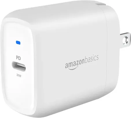 Amazon Basics 20W One-Port USB-C Wall Charger with Power Delivery PD for Tablets & Phones