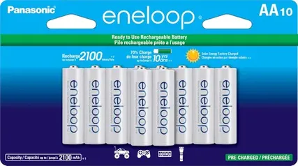 10-Pack Panasonic Eneloop 2100mAh Rechargeable AA Ni-MH Batteries