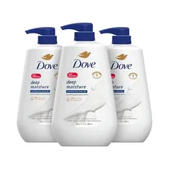 Dove Deep Moisture Body Wash 30.6 Fl Oz Pack of 3 with Pump