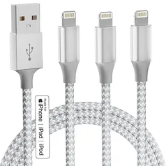 3-pk 10' Braided Nylon Lightning Charging Cables