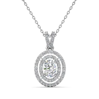🌸Mothers Day🌸 Cate & Chloe Zelda 18k White Gold Plated Pendant Necklace with Simulated Diamond Crystal for Women