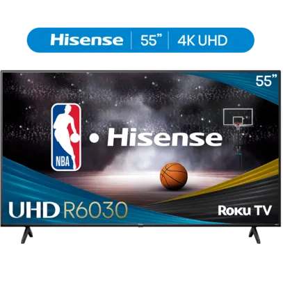 Hisense 55" Class R6 Series 4K UHD Roku Smart TV (55R6030N, 2024 Model) 