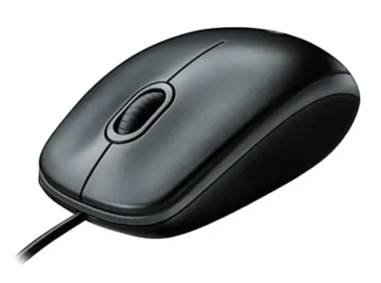 Logitech B100 Optical Wired Mouse (Black)