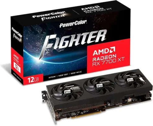 PowerColor Fighter AMD Radeon RX 7700 XT 12GB GDDR6 Graphics Card + 2 Free Games