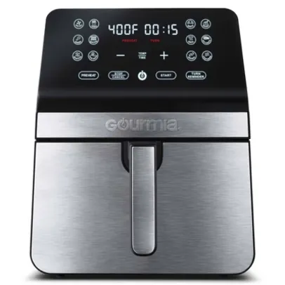 Gourmia 8qt Digital Air Fryer, with 12 One-Touch Functions & Guided Cooking - Stainless Steel: Kitchen Appliance, BPA-Free