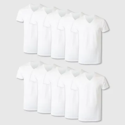 Hanes Men's V-Neck Undershirt 10pk - White