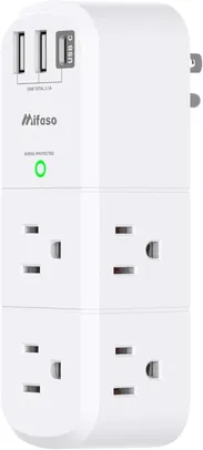 USB Outlet Extender Surge Protector 