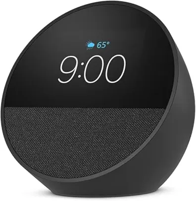 [TRADE-IN] Amazon Echo Spot (2024), Smart Alarm Clock w/ Vibrant Sound + Alexa, Black