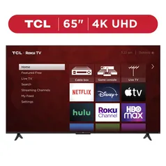 TCL 65” Class S4 (65S41BR) 4K UHD HDR LED Smart TV with Roku TV (NEW 2024)