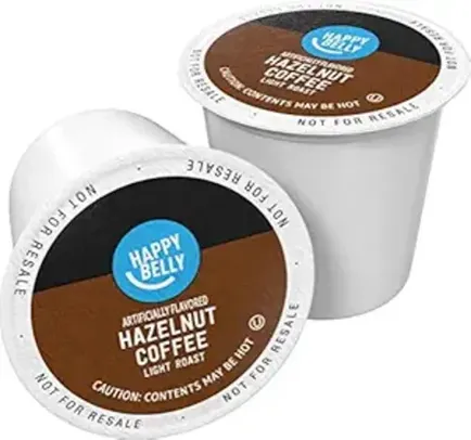 Happy Belly Light Roast Coffee Pods, Hazelnut Flavored, Compatible with Keurig 2.0 K-Cup Brewers (Amazon Brand)