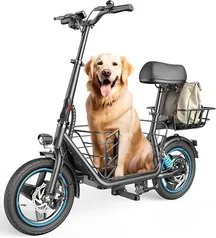 Gyroor C1 Plus Electric Scooter for Adults with Seat & Pet Basket