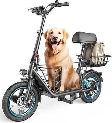 Gyroor C1 Plus Electric Scooter for Adults with Seat & Pet Basket