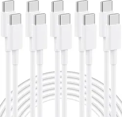 5-Pack 6' IWTKenw 60W USB-C Charging Cable (White)