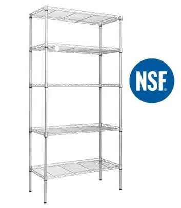 Ktaxon 5-Tier Wire Shelving Unit, Steel Storage Rack for Garage Office Kitchen Silver, 30" W x 14" D x 60" H